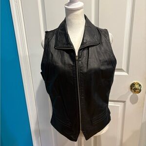 David Benjamin vintage y2K leather combination vest sz M black
